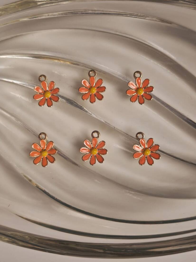 Orange Daisy Charms