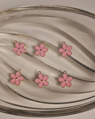 Pink Flower Charms