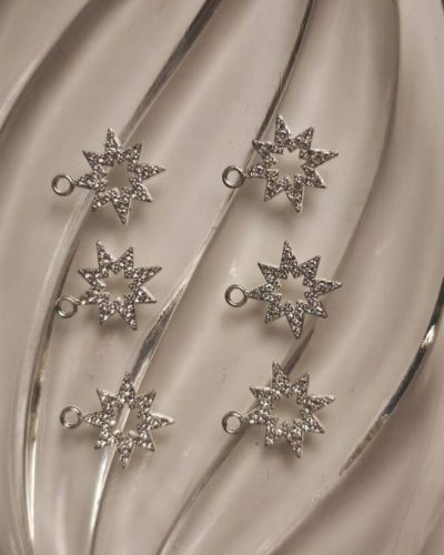 Silver Star Rhinestone Charms
