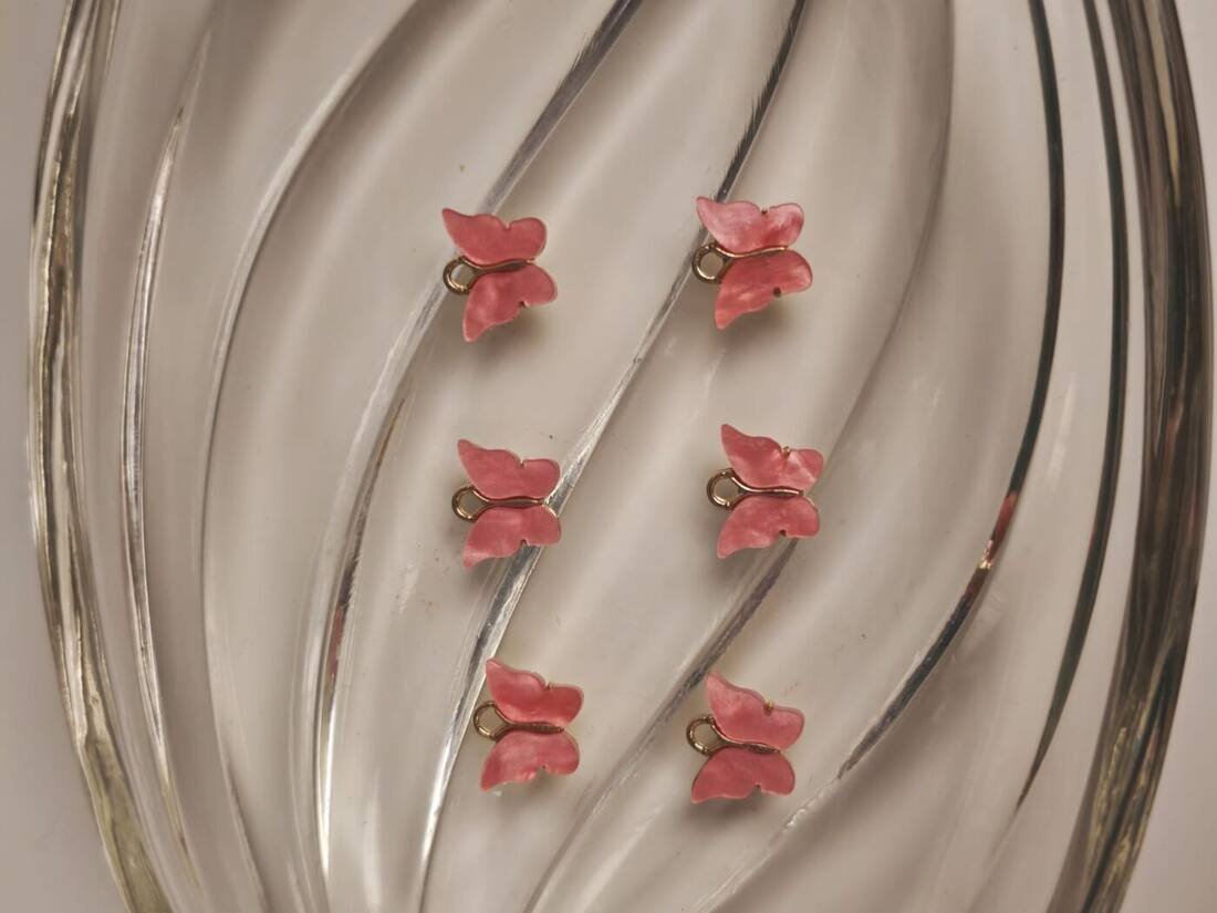 Rose Pink Butterfly Charms