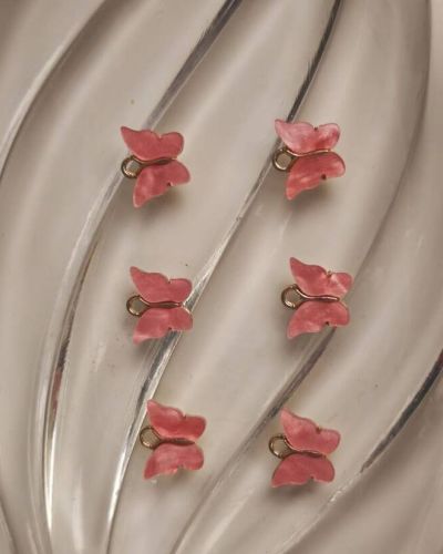 Rose Pink Butterfly Charms