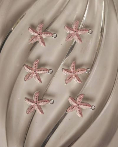 Pink Starfish Charms Silver Edge