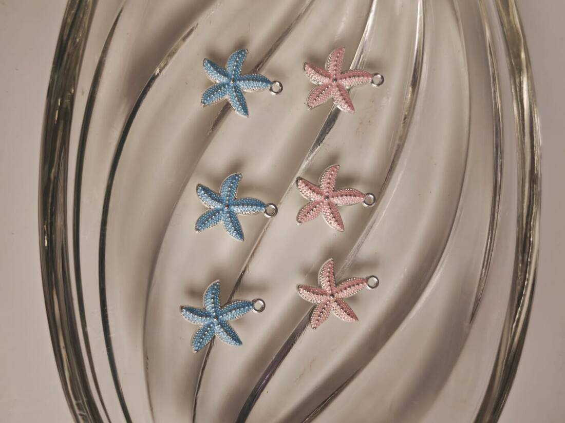 Blue & Pink Starfish Charms Mixed