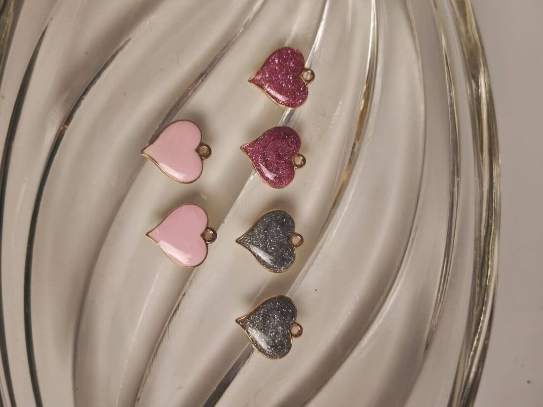 Heart Charms Mixed Colors